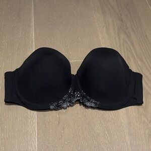 Simone Perele strapless Black Bra with Lace Accents
